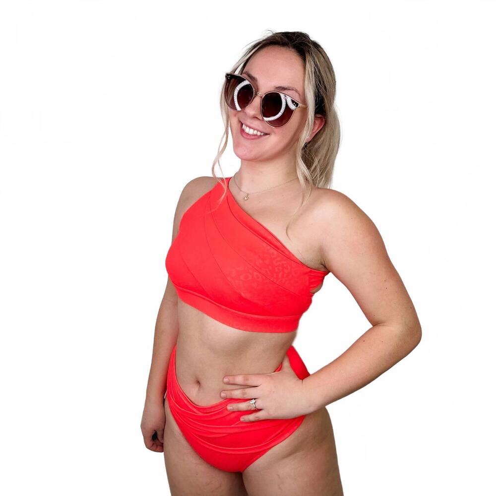NEW KIAVA women's high-rise swim bottoms in coral